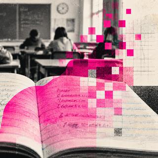 Peut-on établir un lien entre l’usage de l’IA générative par les élèves et la baisse du niveau scolaire dans les pays de l'OCDE ? Illustration créée avec l'aide d'un outil IA. © Xavier Demeersman, Futura