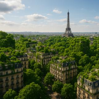 Em 2050, Paris terá mudado profundamente. © AP com AI ChatGPT