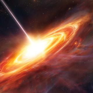 Vue d'artiste d'un quasar. © ESA