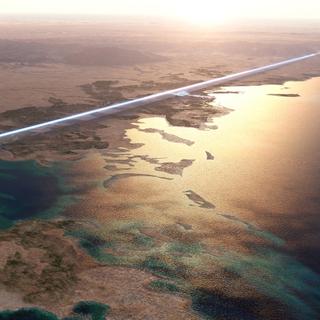 The Line est un projet de ville linéaire qui s’étendrait sur 170 kilomètres à travers le désert. © Neom