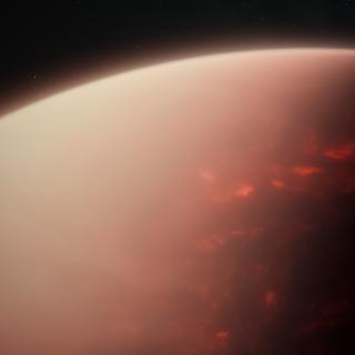 Une vue d'artiste d'une exoplanète avec un océan de magma global. © Nasa, ESA, CSA, Ralf Crawford (STScI)