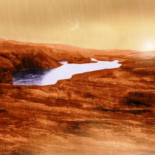 Vue d'artiste de la surface de Titan. © IPGP