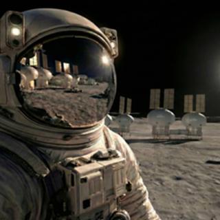 Impressão artística de módulos infláveis ​​na Lua. © Voyager Technologies