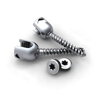 Contre les graves lombalgies, une solution est l&#39;implantation de vis pédiculaires polyaxiales, comme celle-ci (le modèle Odalys, de Kisko International). Il semble qu&#39;il y ait plus simple, au moins en prévention. © Kaudris / Licence Creative Commons