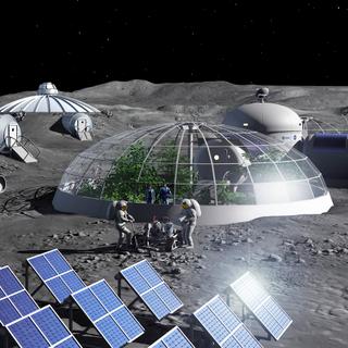 Les futures bases lunaires auront besoin d’oxygène. Et les colons vivant sur place pourront le produire à partir du régolithe lunaire. C’est ce qu’imaginent les ingénieurs de l’Agence spatiale européenne (ESA). © P. Carril, ESA