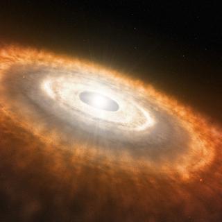Une vue d'artiste d'un système planétaire en formation. © ESO/L. Calçada