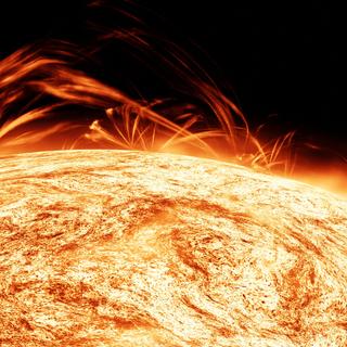 Le cycle solaire actuel n’a pas encore connu d’éruption solaire de classe supérieure à X10 – du moins pas sur la face du Soleil dirigée vers la Terre. Mais des chercheurs estiment qu’une nouvelle période de risque arrive début&nbsp;2027. © nana, Adobe Stock