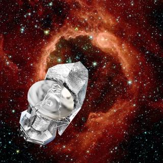 Représentation d'artiste de l'observatoire spatial Herschel. Les observations avec le satellite Herschel devraient cesser en février ou en mars 2013, soit presque quatre ans après son lancement. © D. Ducros, Esa