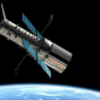 Une vue du télescope Hubble en orbite, l'un des instruments utilisés pour déterminer la nature de l'énergie noire en étudiant les supernovae SN Ia © Nasa