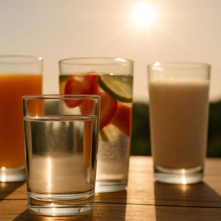 Si l'eau est la boisson de référence pour l'hydratation, il existe des alternatives. © LP, Chat GPT&nbsp;