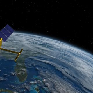 O satélite Swot, aqui na visão artística, fornece aos cientistas dados cruciais, entre outras coisas, sobre a topografia dos oceanos. © NASA