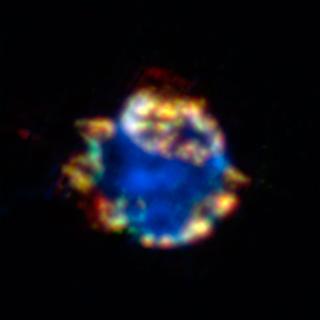 Close da Cassiopeia Uma nebulosa deixada há cerca de 300 anos pela explosão de uma estrela localizada a 11.000 anos-luz de distância. Crédito: NASA/JPL-Caltech