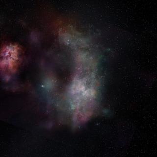 Cette vue d'artiste montre le rayonnement continu de la poussière et les raies moléculaires du monoxyde de carbone et de l'eau observées dans la paire de galaxies connue sous le nom de SPT0311-58. © : Alma (ESO/NAOJ/NRAO)/S. Dagnello (NRAO)