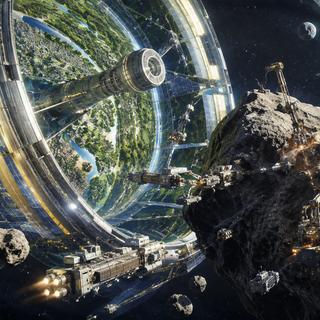 L'exploitation des astéroïdes pour des colonies spatiales vue par l'IA. © LS, ChatGPT