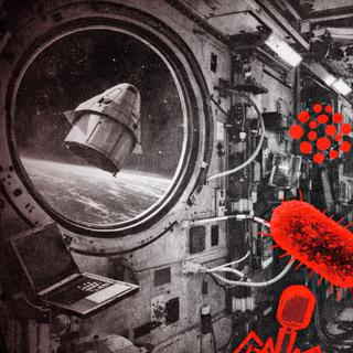 La Station spatiale internationale, lieu idéal pour étudier les microbes en impesanteur. © XD avec ChatGPT