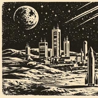 Vers une base lunaire SpaceX dans les années 2030&nbsp;? © SB, IA ChatGPT