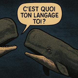 Des scientifiques ont découvert chez les cachalots un système de&nbsp;communication bien plus complexe et structuré&nbsp;qu’on ne l’imaginait. © CB avec IA ChatGPT