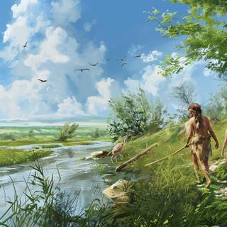 A análise de antigas “chicletas” permitiu reconstruir as condições de vida dos jovens caçadores-coletores no Paleolítico (imagem gerada por IA). © Kristian, Adobe Stock