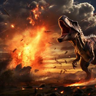 Les données de température lors de la formation du cratère de Chicxulub, il y a 66 millions d'années, montrent que l'impact d'astéroïde pourrait avoir joué un rôle moindre sur le climat que ce que l'on pensait (image générée par IA). © Melisande, Adobe Stock