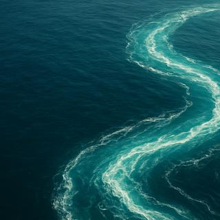 Le courant circumpolaire antarctique, le plus vaste du globe, pourrait modifier sa trajectoire sous l’effet du réchauffement climatique. © XD avec ChatGPT