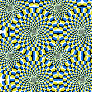 As Serpentes Giratórias de Akiyoshi Kitaoka. Você certamente já encontrou essas cobras; são obra do japonês Akiyoshi Kitaoka. Eles são materializados por uma infinidade de círculos, eles próprios compostos de círculos concêntricos. Quando olhamos para esse conjunto, eles ganham vida sob o efeito da repetição e da concentricidade. © Akiyoshi Kitaoka, DR.