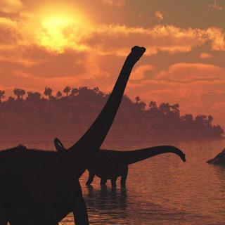 Impressão artística dos dinossauros do período Jurássico. © Linda Bucklin, Shutterstock