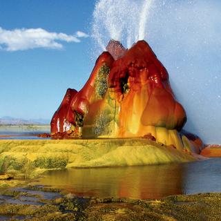 Fly geyser, désert de Black Rock Nevada. © Jeremy C. Munns -&nbsp;Domaine public