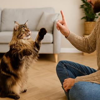 Certaines races de chats peuvent répondre à l’éducation et au dressage lorsqu’elles se sentent en confiance avec leur maître© CB avec ChatGPT