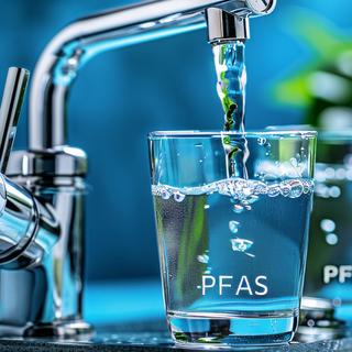 PFAS, estes compostos químicos quase indestrutíveis, infiltram-se até nas nossas torneiras. E se a nossa própria microbiota fosse a chave para eliminá-los? Foi isso que uma equipe de pesquisadores da Universidade de Cambridge procurou demonstrar. © Anzhela, Adobe Stock (imagem gerada por IA)