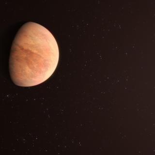 Cette vue d'artiste montre L 98-59b, l'une des planètes du système L 98-59 à 35 années-lumière. Le système contient quatre planètes rocheuses confirmées avec une cinquième potentielle, la plus éloignée de l'étoile, n'étant pas confirmée. En 2021, les astronomes ont utilisé les données de l'instrument Espresso (Echelle SPectrograph for Rocky Exoplanets and Stable Spectroscopic Observations) sur le VLT de l'ESO pour mesurer la masse de L 98-59 b, trouvant qu'elle était la moitié de celle de Vénus. Cela en fait la planète la plus légère mesurée à ce jour en utilisant la technique de la vitesse radiale.&nbsp;© ESO, M. Kornmesser