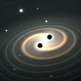 Não é possível “ver” as ondas gravitacionais da mesma forma que vemos a luz, porque elas não são emitidas como fótons. Ondas gravitacionais são perturbações no espaço-tempo causadas por eventos cósmicos extremos, como fusões de buracos negros. Daí o uso desta ilustração para ajudá-lo a visualizar esse fenômeno. © Peter Jurik, Adobe Stock