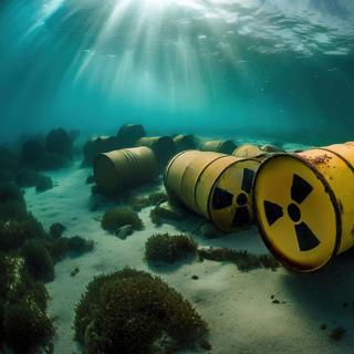 Entre 1946 et 1990, plus de 200 000 fûts contenant des déchets radioactifs ont été jetés à la mer. © Olga Gorkun, Adobe Stock&nbsp;(image générée avec IA)