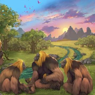 Indivíduos da espécie Gigantopithecus blacki podiam medir até três metros de altura e pesar várias centenas de quilos. A modificação de seu habitat levou gradativamente a espécie à extinção. © Universidade Southern Cross
