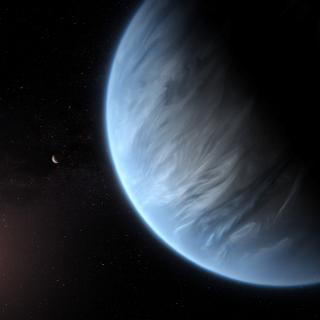 Une vue d'artiste de l'exoplanète K2-18b. © ESA, Hubble, M. Kornmesser