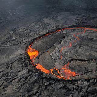 Le lac de lave de l'Erta Alé, dans la dépression de l'Afar, est un modèle en réduction de la théorie de la tectonique des plaques. ©&nbsp;Olivier Grunewald