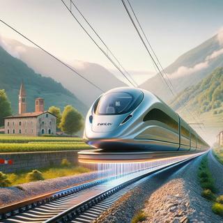 Cette image générée à l'aide d'une IA est une illustration qui évoque les trains du futur en lévitation. © XD, Futura avec DALL-E