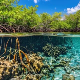 Os sumidouros naturais de carbono vêm em diferentes formas, como aqui, um mangue. © Jiri, Adobe Stock