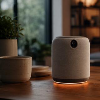 OpenAI miserait sur une enceinte intelligente plutôt qu'un smartphone. Image&nbsp;générée par IA. © SB, ChatGPT