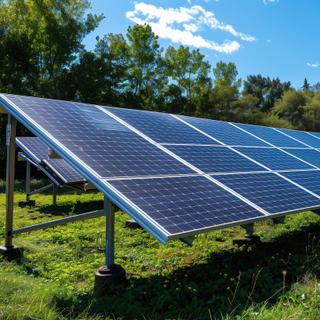 Des panneaux solaires implantés dans la nature. © TensorSpark, Adobe Stock