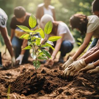La plus forte séquestration de carbone a lieu&nbsp;entre 70 et 140 ans, à mi-cycle de vie des arbres.&nbsp;Planter un jeune arbre n'a donc qu'un effet très limité. © Generative AI, Adobe Stock