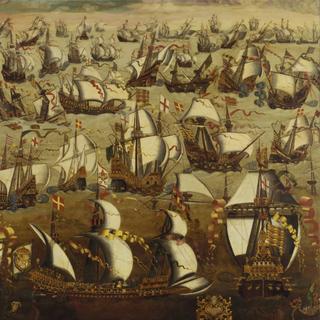 L'Invincible Armada combattant des vaisseaux anglais, en août 1588. Par la suite, les Espagnols annulèrent leur projet d’invasion de l’Angleterre. © Wikimedia Commons, DP