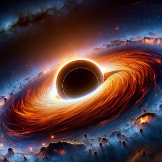 Uma visão de IA de um buraco negro supermassivo com seu disco de acreção. © XD, Futura gerado com DALL-E