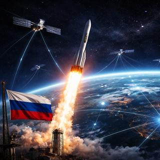 La Russie veut son propre réseau de satellites de communication, comme Starlink. © SB, ChatGPT