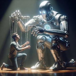 Os robôs agora podem contratar humanos para realizar tarefas físicas. © EB, imagem gerada com Dall-E e Gemini