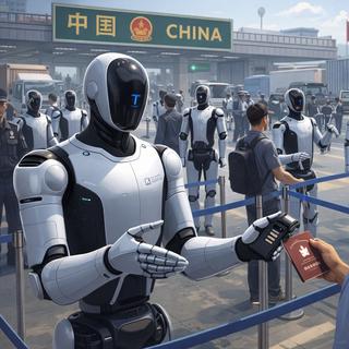 Essas sentinelas mecanizadas serão aceitas por viajantes e agentes? Ilustração gerada usando IA. © SB com ChatGPT