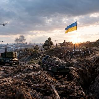 En Ukraine, des robots pour sauver des hommes face à la masse russe. © SB,&nbsp;ChatGPT