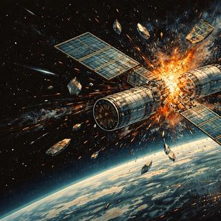 La destruction du satellite est probablement due à des débris. © SB, IA ChatGPT