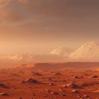 A existência de estações secas e chuvosas alternadas poderia ter favorecido o aparecimento de vida em Marte. Imagem gerada por uma IA. © Marco Attano, Adobe Stock