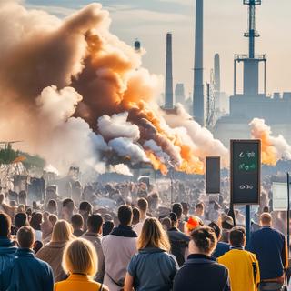 A taxa de CO2 só aumenta e bate um novo recorde a cada ano. Ilustração gerada usando IA. © XD, Futura com Adobe Firefly