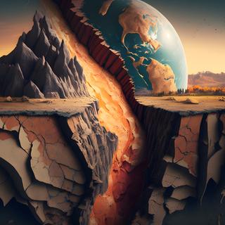 O início do processo de subducção remonta a 3,5 mil milhões de anos (imagem gerada pela IA). © Tynza, Adobe Stock